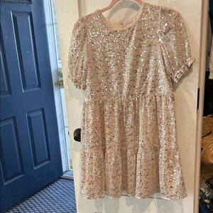 Cat & Jack Sparkling Sequin Dress - White